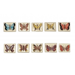 Complete set of 10 feves Papillons