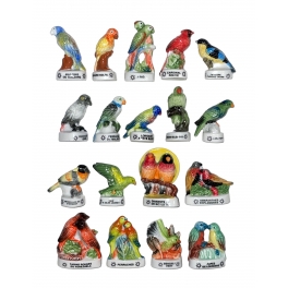 Complete set of 18 feves Atlas - Oiseaux des îles