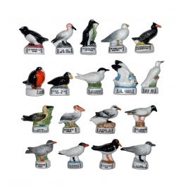 Série complète de 18 fèves Atlas - Oiseaux marins