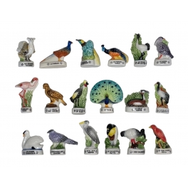 Complete set of 18 feves Atlas - Oiseaux d'exception