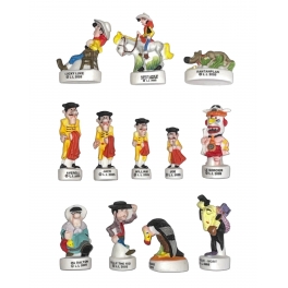 Complete set of 12 feves Lucky Luke