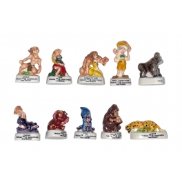 Complete set of 10 feves Tarzan