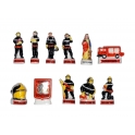Complete set of 11 feves Sapeurs pompiers