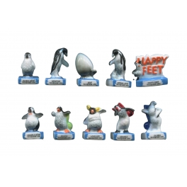 Complete set of 10 feves Happy feet