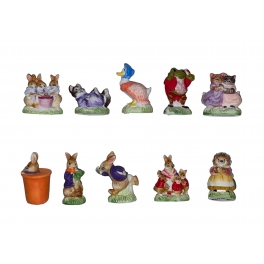 Complete set of 10 feves Le monde de Beatrix Potter